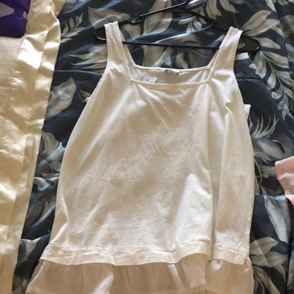 J Crew BNWT ivory shirt blouse tank top
